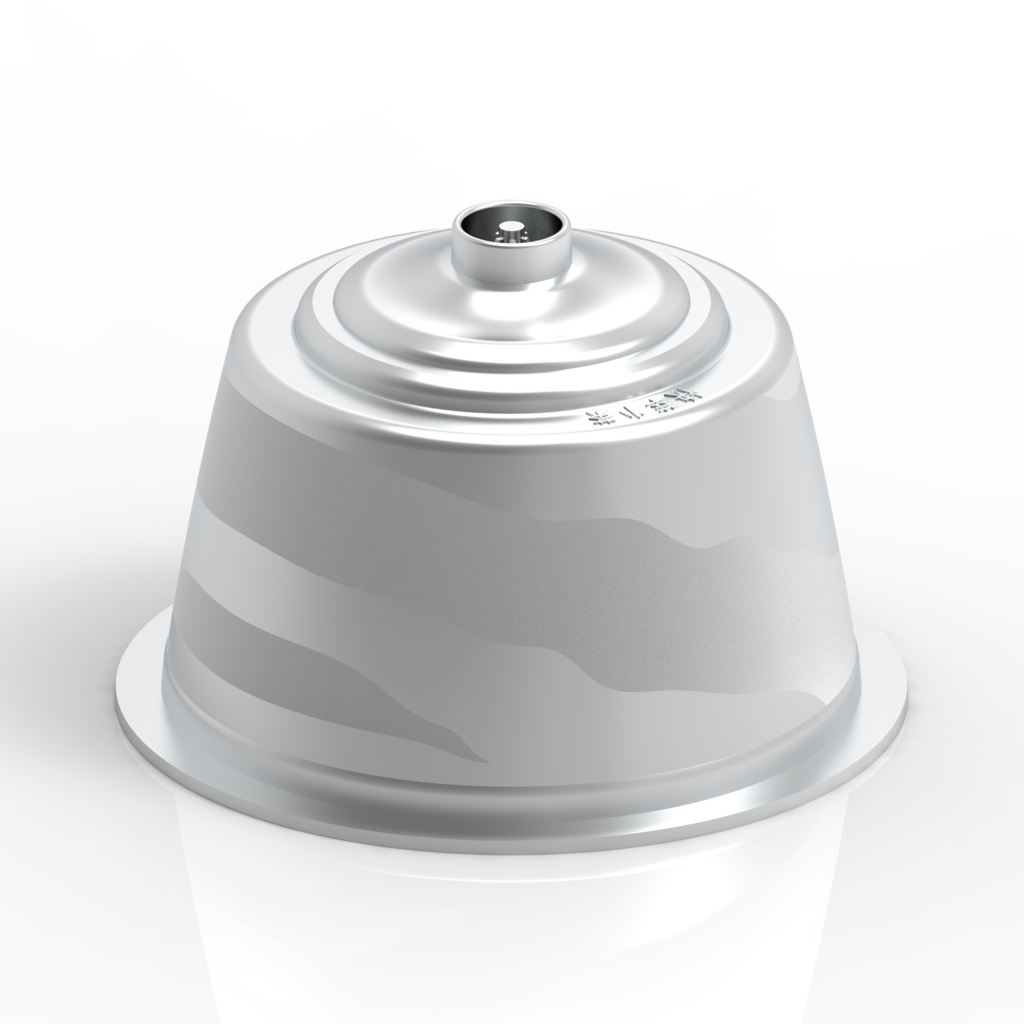 Custom white tea capsule shell developed for a tea brand